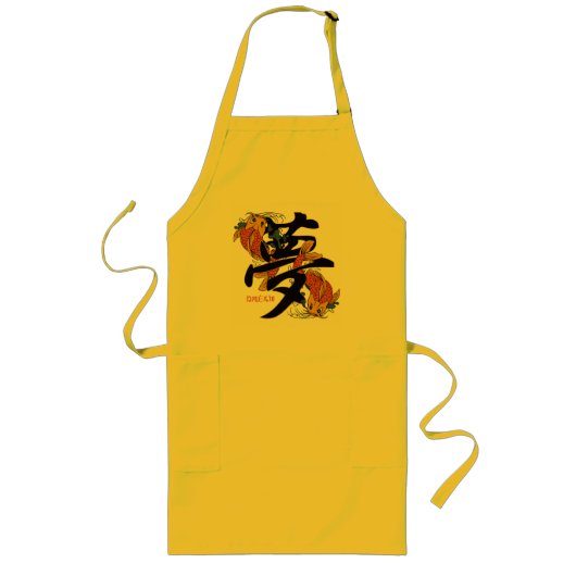 Kanji Koi Fish Dream Lang Schort (Voorkant)