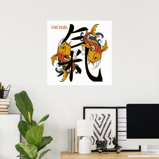 Kanji Koi Fish Energy Poster (Thuiskantoor)