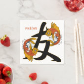 Kanji Koi Fish Friend Servetten (Insitu)