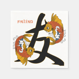 Kanji Koi Fish Friend Servetten