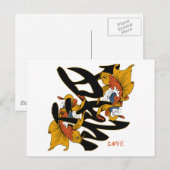 Kanji Koi Fish Love Briefkaart (Voorkant / Achterkant)