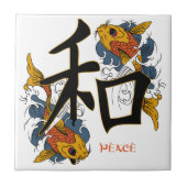 Kanji Koi Fish Peace Tegeltje (Voorkant)