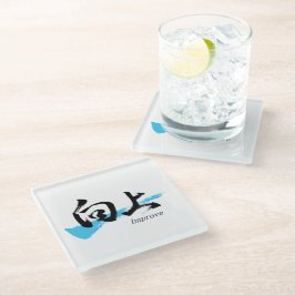 Kanji Kojo/Verbeter Japanse kalligrafie Glazen Onderzetter