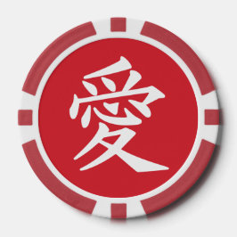 Kanji Liefde aangepaste tekst & kleur poker chips