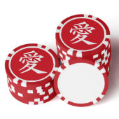 Kanji Liefde aangepaste tekst & kleur poker chips (Collectie)