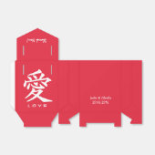 Kanji Love aangepaste tekst- en kleurgunstvakken Bedankdoosjes (Uitgevouwen)