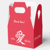 Kanji Love aangepaste tekst- en kleurgunstvakken Bedankdoosjes (Geopend)