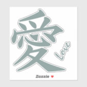 Kanji Love aangepaste tekst Sticker (Vel)