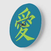 Kanji Love custom color wall clocks Grote Klok (Hoek)