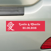 Kanji Love custom text & color bumpersticker (Op auto)