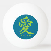 Kanji Love custom text & color ping pong ballen (Achterkant)