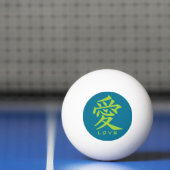 Kanji Love custom text & color ping pong ballen (Net)