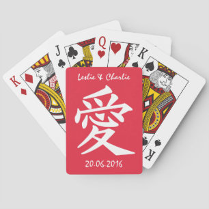 Kanji Love Custom text & color playcards Speelkaarten