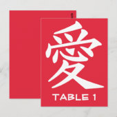 Kanji Love-tabelkaart Briefkaart (Voorkant / Achterkant)