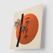 Kanji Matchless Warrior Vierkante Klok (Hoek)