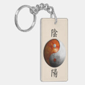Kanji met Sun & Moon Yin Yang Sleutelhanger (Voorkant Links)
