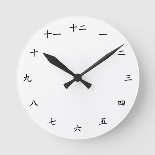 Kanji Numbers leren om in Japans te tellen Ronde Klok (Voorkant)