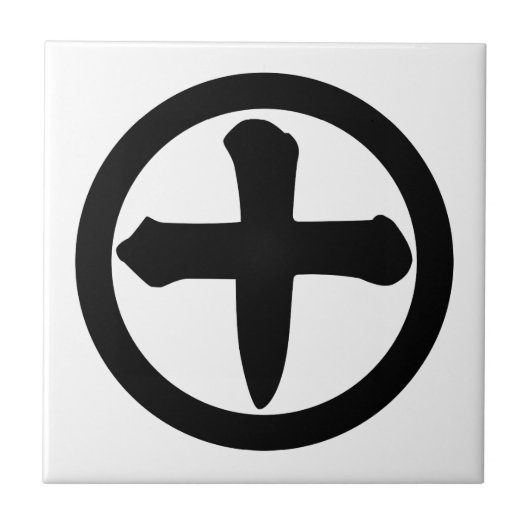 Kanji numeral ten in cirkel tegeltje (Voorkant)