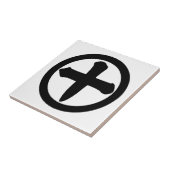 Kanji numeral ten in cirkel tegeltje (Zijkant)