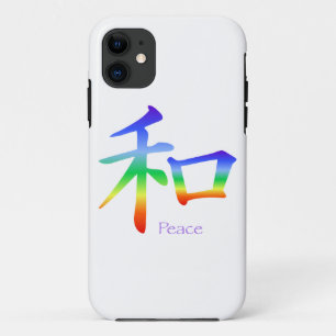 Kanji Peace Symbol in Chakra Colors iPhone 11 Hoesje