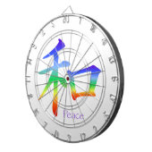 Kanji Peace Symbol in Chakra Colors Dartbord (Voorkant Rechts)