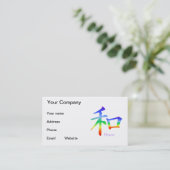 Kanji Peace Symbol in Chakra Colors Visitekaartje (Staand voorkant)