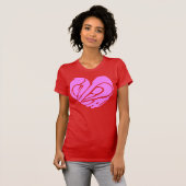 [Kanji] Roze hartvormige liefde T-shirt (Voorkant volledig)