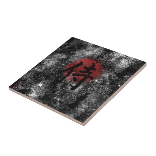 Kanji Samurai Grunge 2 Tegeltje (Zijkant)