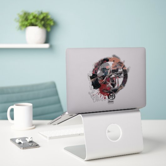 Kanji Samurai Ronin Sticker (Laptop op bureau)
