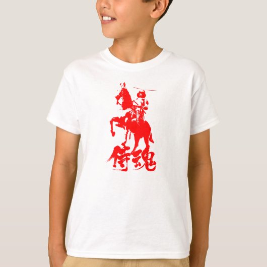 [Kanji] Samurai spirit 3 met rode klar T-shirt (Voorkant)