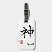 Kanji Symbol SPIRIT Japanse Chinese kalligrafie Bagagelabel (Voorkant verticaal)
