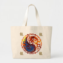 KANJI-symbool voor DRAGON Yin & Yang Asian Art Bag