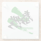 Kanji Taizen/Composed Japanese Calligraphy Glazen Onderzetter (Achterkant)