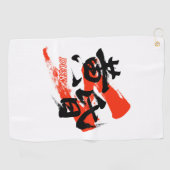 Kanji Tasogare/Dusk Japanese Calligraphy Golfhanddoek (Horizontaal)