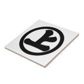 Kanji-teken jo in cirkel tegeltje (Zijkant)
