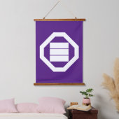 Kanji-tekens voor drie op dienblad hangend wandkleed (Slaapkamer)