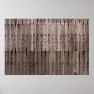 Kanji-tekst aan boord poster