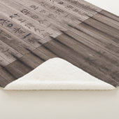 Kanji-tekst aan boord sherpa deken (3/4)