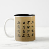 kanji - Thousand Character Classic - Tweekleurige Koffiemok (Links)