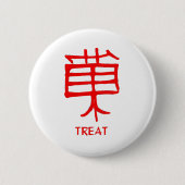 Kanji Treat Red-ronde-knop Ronde Button 5,7 Cm (Voorkant)