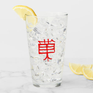 Kanji Treat rode glazen tumbler
