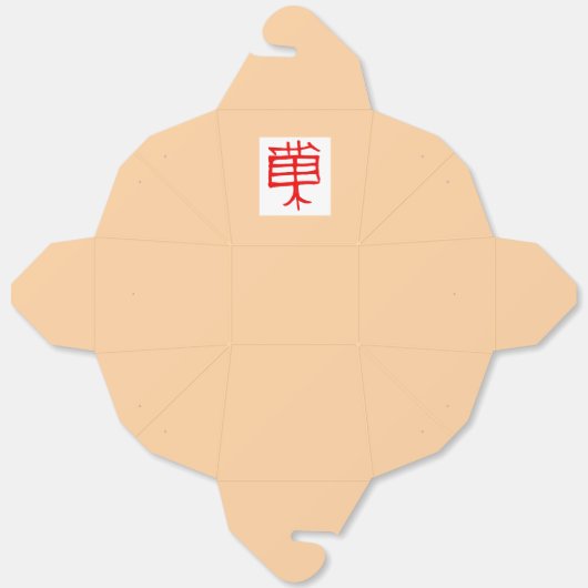 Kanji Treat rood wit tan take out box Bedankdoosjes (Ongevouwen)