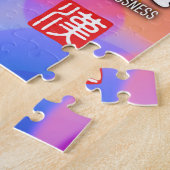 Kanji van Geluk en Harmonie Legpuzzel (Zijkant)