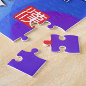 Kanji van Geluk en Harmonie Legpuzzel (Zijkant)