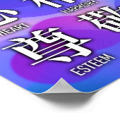 Kanji van Geluk en Harmonie Poster (Hoek)