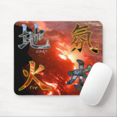 Kanji: Vier elementen - Mousepad Muismat (Met muis)
