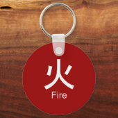 Kanji voor T-shirt met vuur Sleutelhanger (Voorkant)