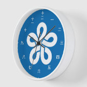 Kanji wijzerplaat met vlag van Fukuoka, Japan (Hoek)