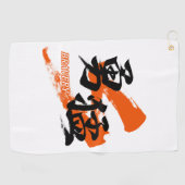 Kanji Yumo/Bravery Japanese Calligraphy Golfhanddoek (Horizontaal)