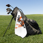 Kanji Yumo/Bravery Japanese Calligraphy Golfhanddoek (Groen)